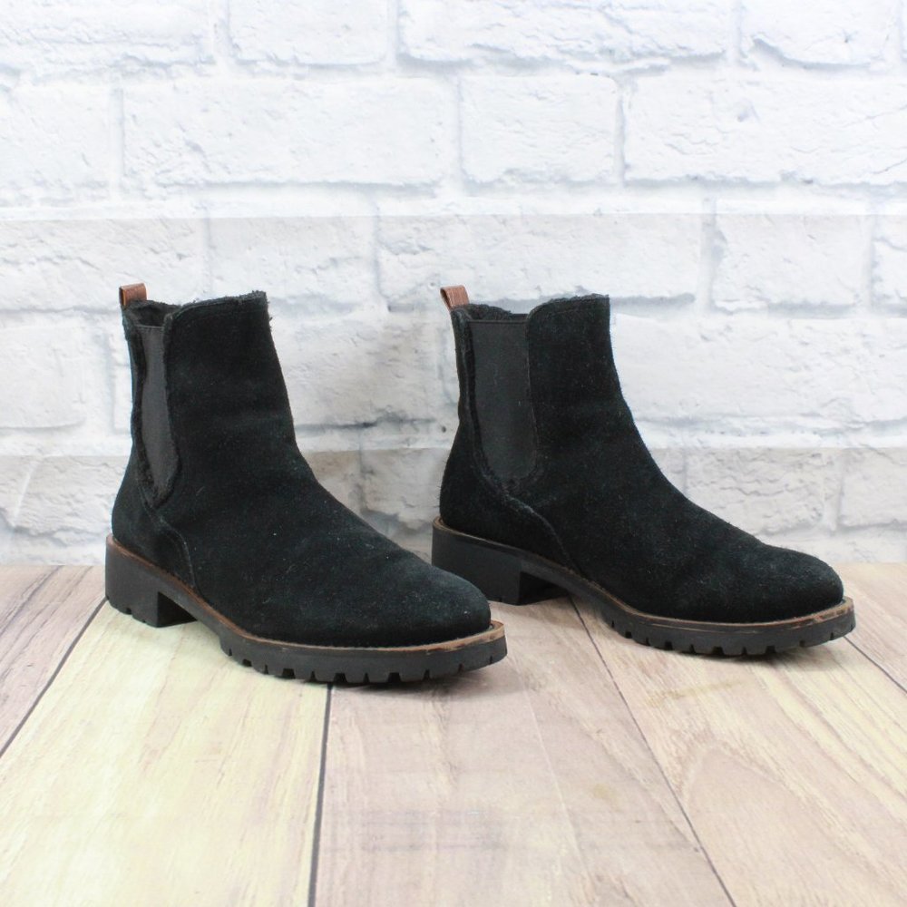 Sam Edelman Jaclyn Waterproof Chelsea Bootie Black Suede Size US 7 - Picture 3 of 9